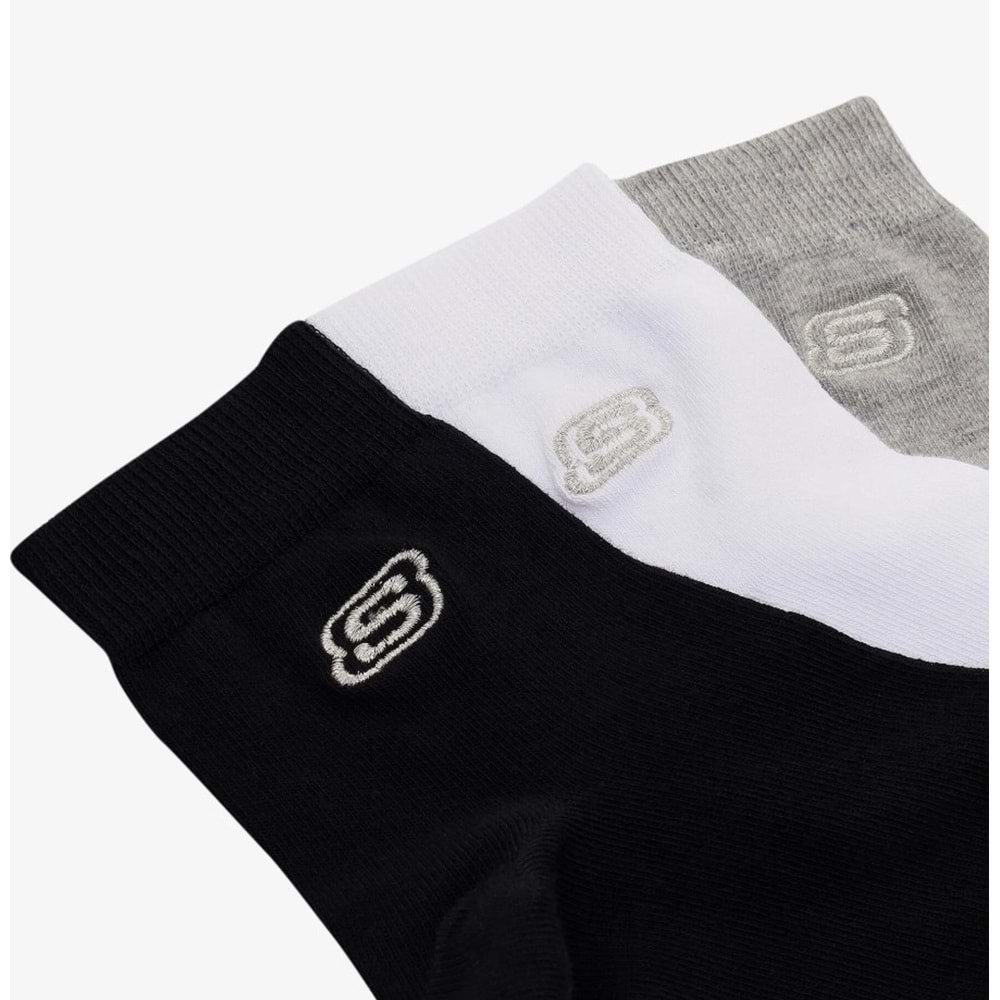 Skechers S2520319-3474 Shiny Logo Bilek Üstü Çorap 3 Parça-Adet Unisex Çorap