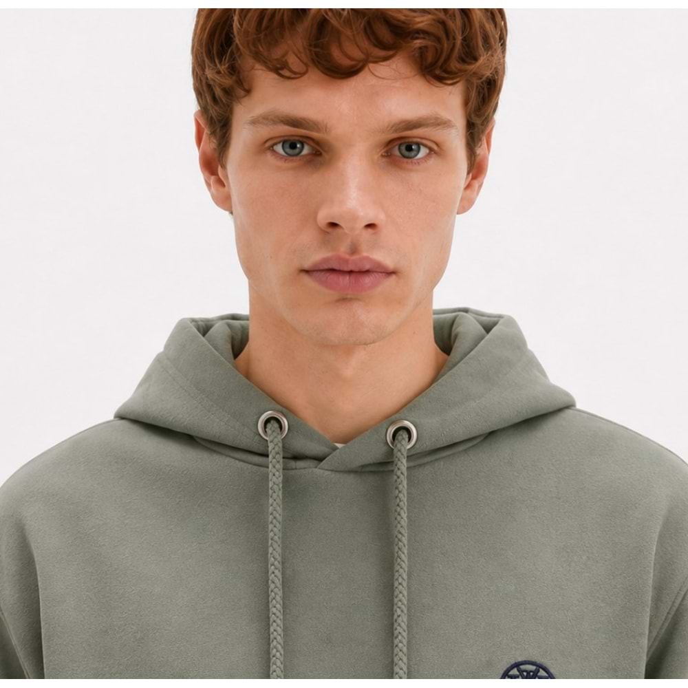 Mavi 065809-80692 Logo Nakışlı Erkek Kapüşonlu Sweatshirt