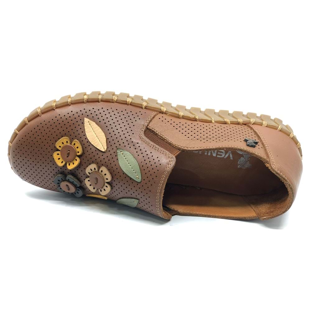 Venüs Sombrero Hakiki Deri Kadın Babet Ayakkabı