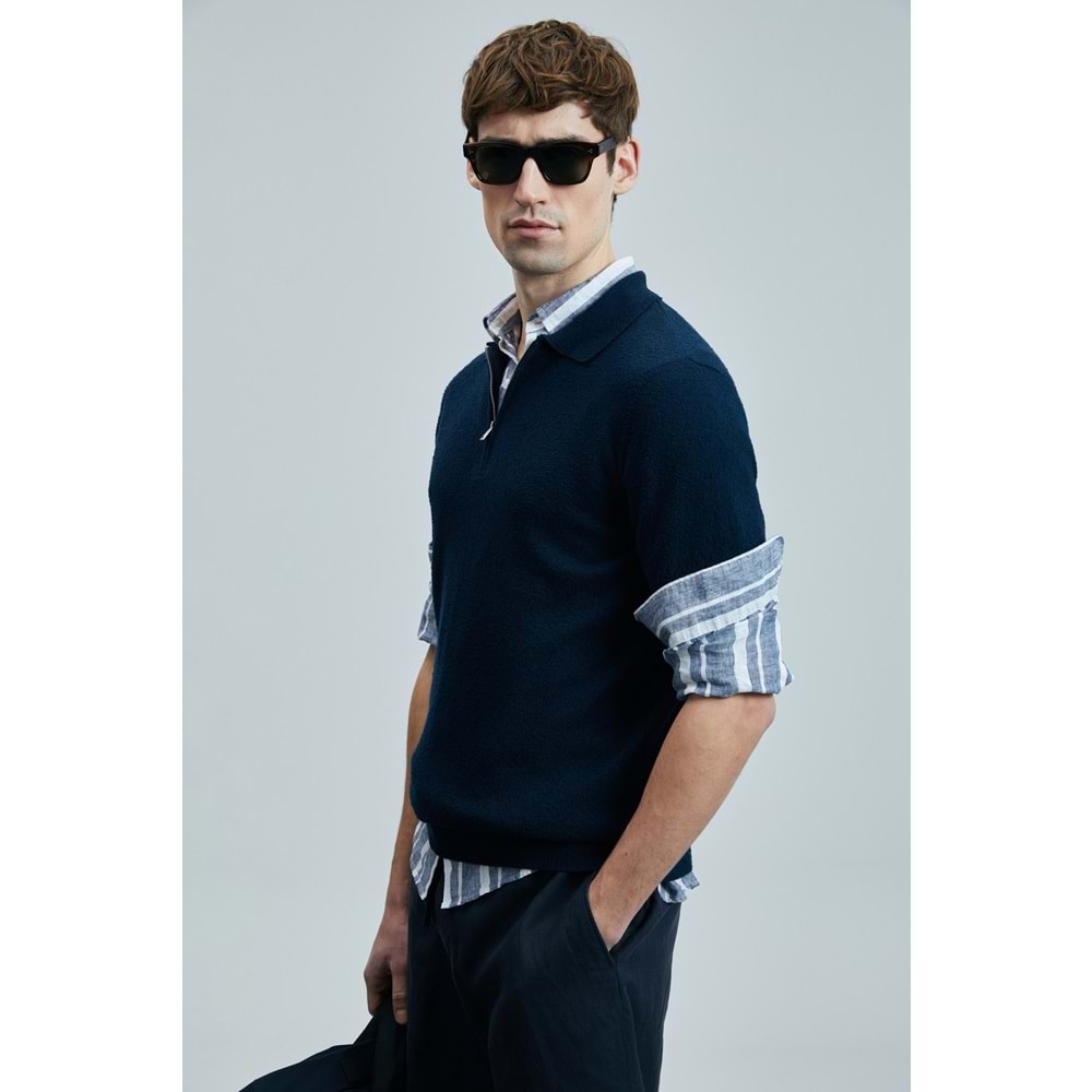 Lufian 111090092 Aren Erkek Pamuklu Kazak T- Shirt Erkek Tişort