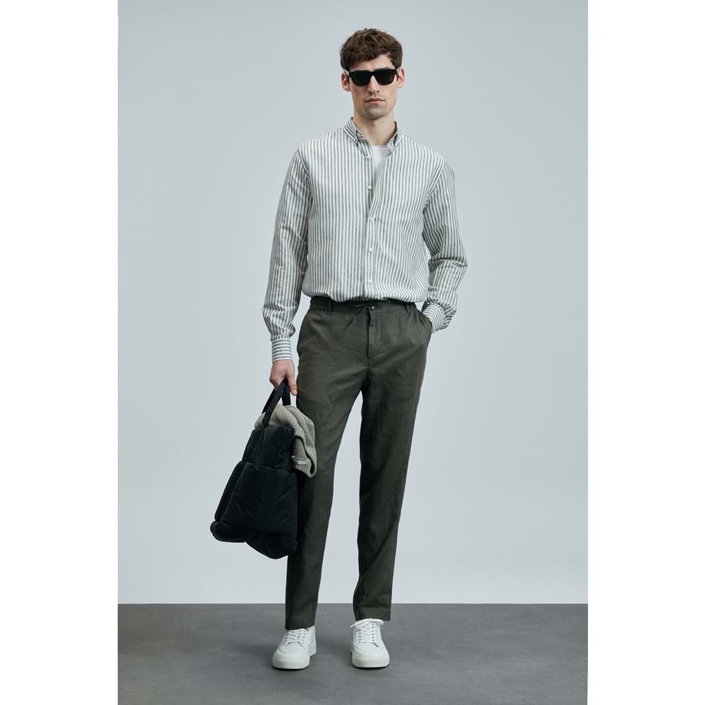 Lufian 111010631 Bert Erkek Keten Pamuklu Gömlek Regular Fit Erkek Gömlek