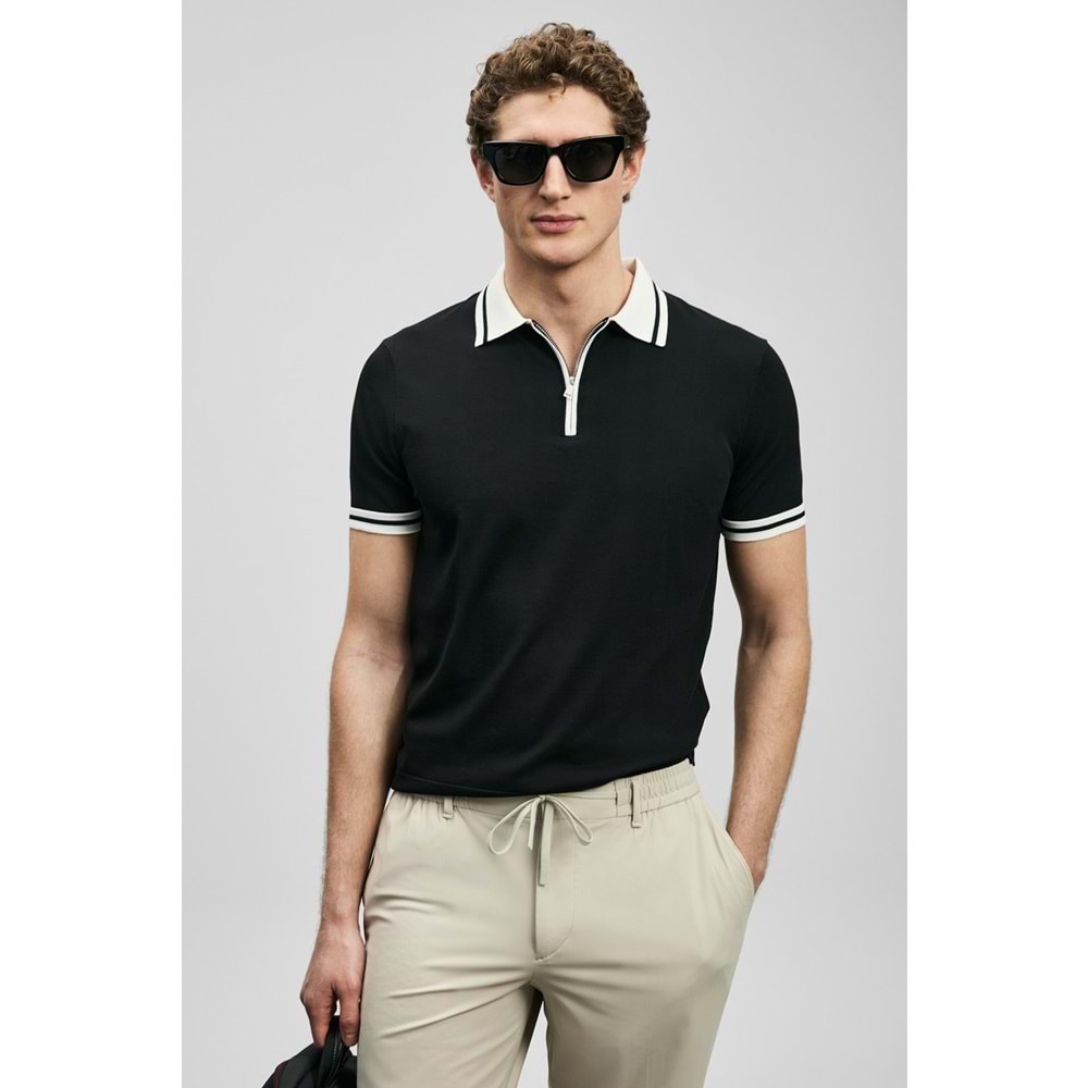 Lufian 111090138 Dean Modal Karışımlı Kazak Erkek Polo Tişört Erkek Tişort