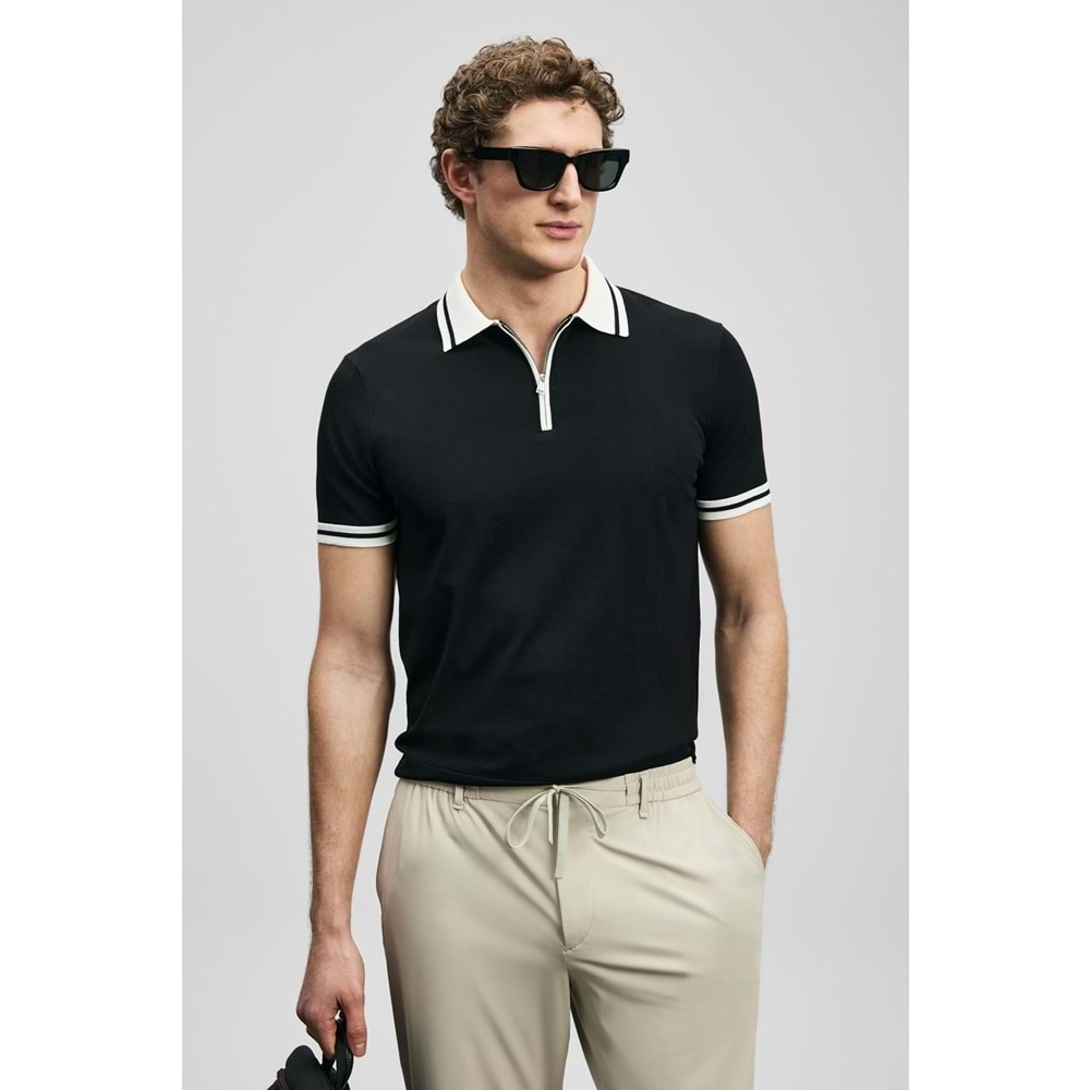 Lufian 111090138 Dean Modal Karışımlı Kazak Erkek Polo Tişört Erkek Tişort