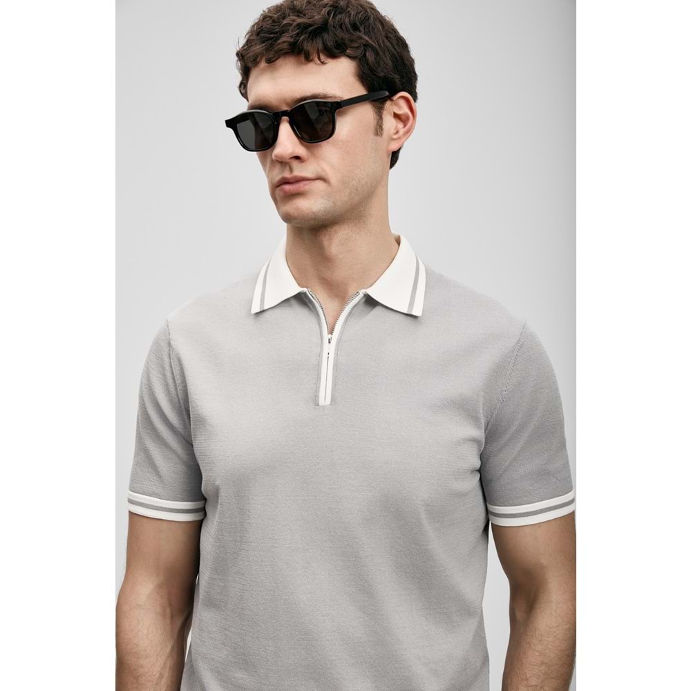 Lufian 111090138 Dean Modal Karışımlı Kazak Erkek Polo Tişört Erkek Tişort