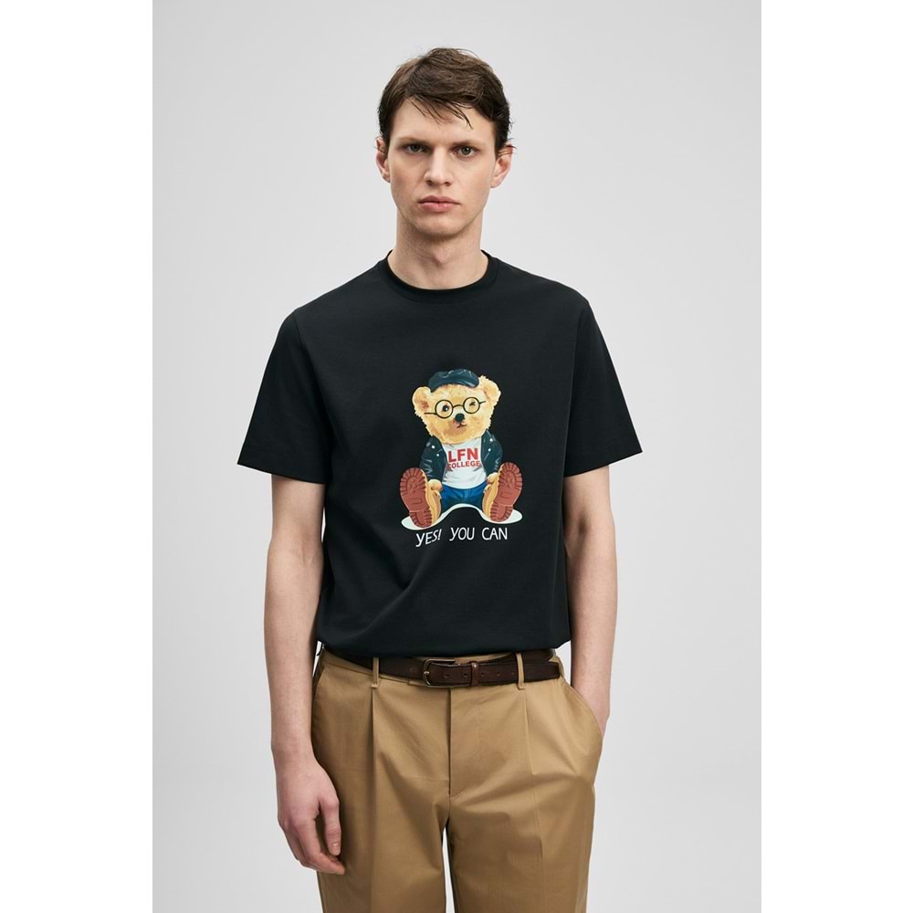 Lufian 111020305 Teddy Modern Grafik T- Shirt Erkek T-Shirt