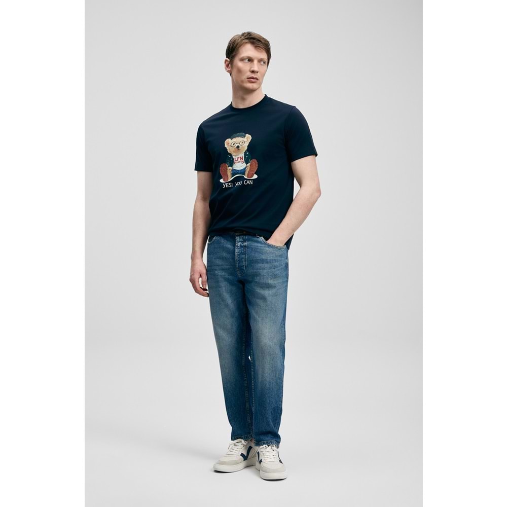 Lufian 111020305 Teddy Modern Grafik T- Shirt Erkek T-Shirt