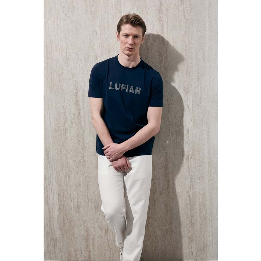 Lufian 111020280 Oscar Modern Grafik T- Shirt Tişört Erkek Tişort
