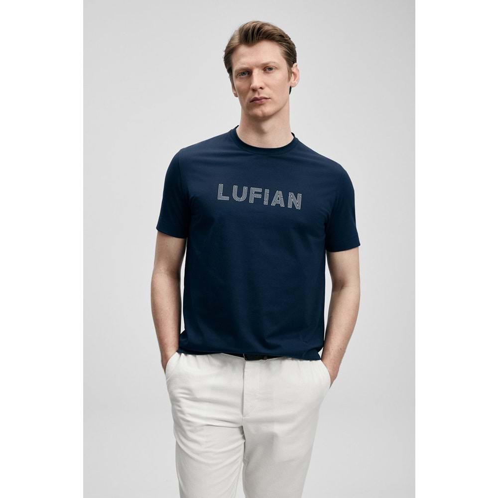 Lufian 111020280 Oscar Modern Grafik T- Shirt Tişört Erkek Tişort
