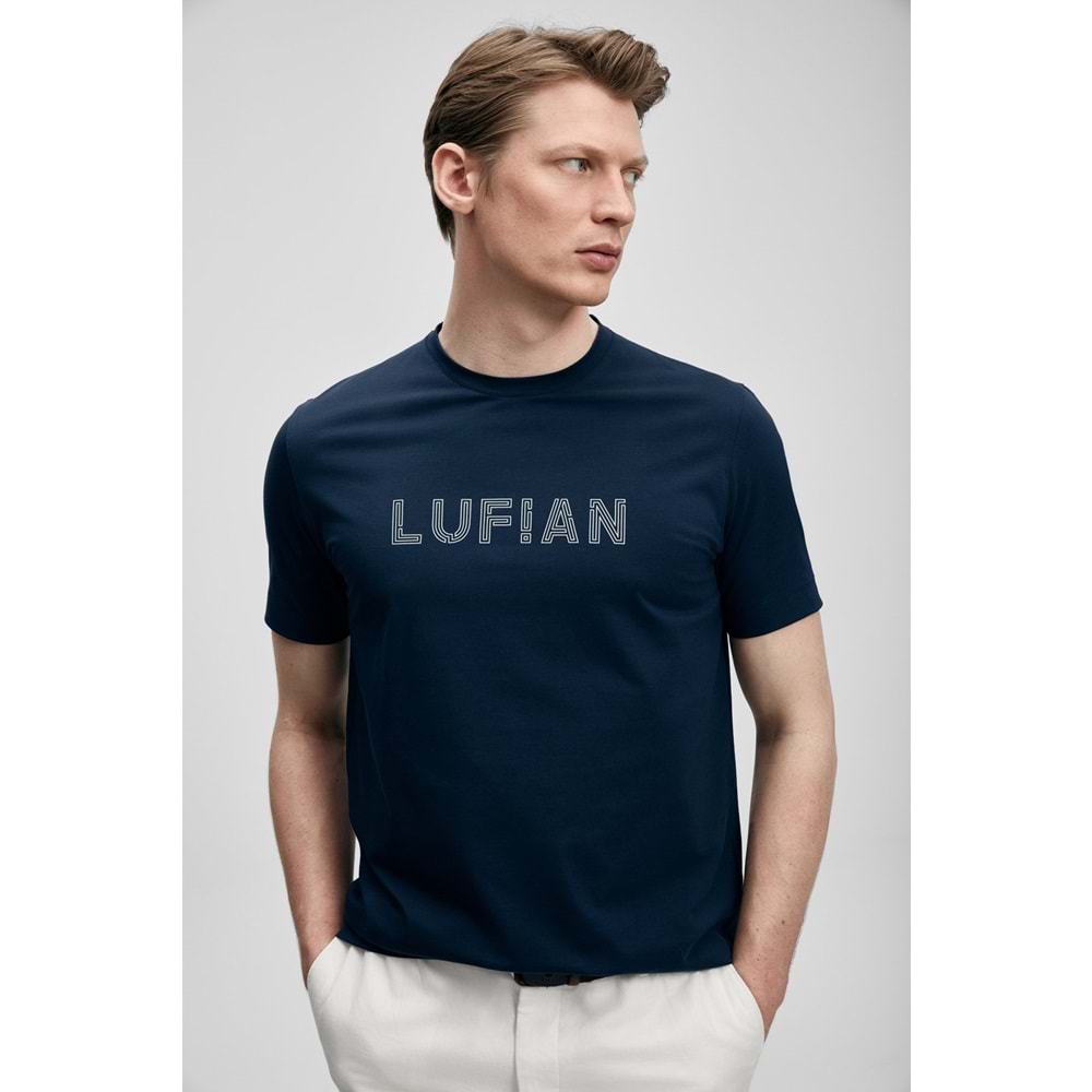 Lufian 111020280 Oscar Modern Grafik T- Shirt Tişört Erkek Tişort