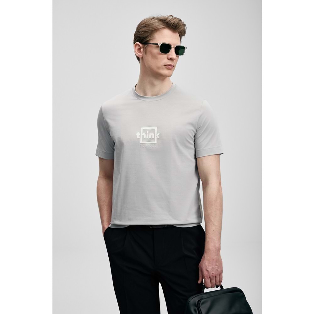 Lufian 111020310 Thınk Modern Grafik T- Shirt Tişört Erkek Tişort