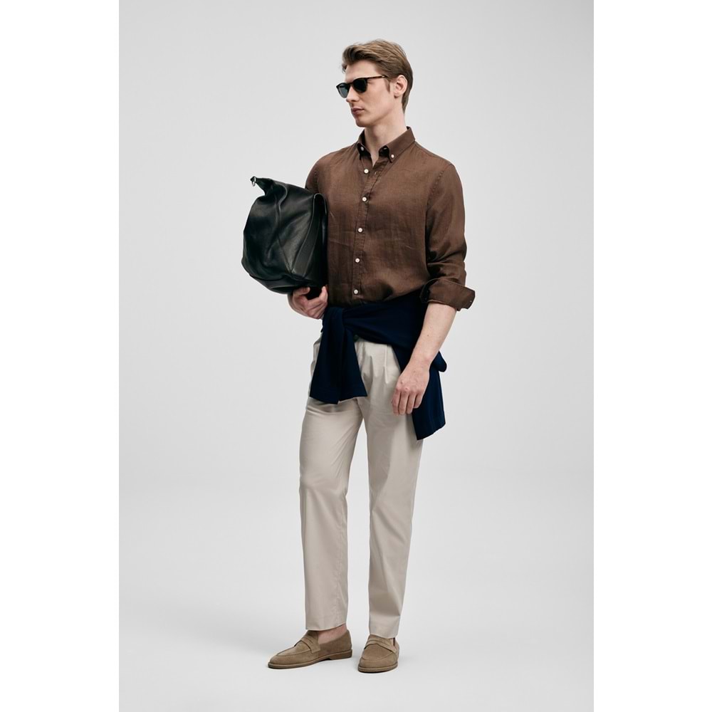 Lufian 111010654 Pitaya Erkek Keten Gömlek Comfort Fit Erkek Gömlek