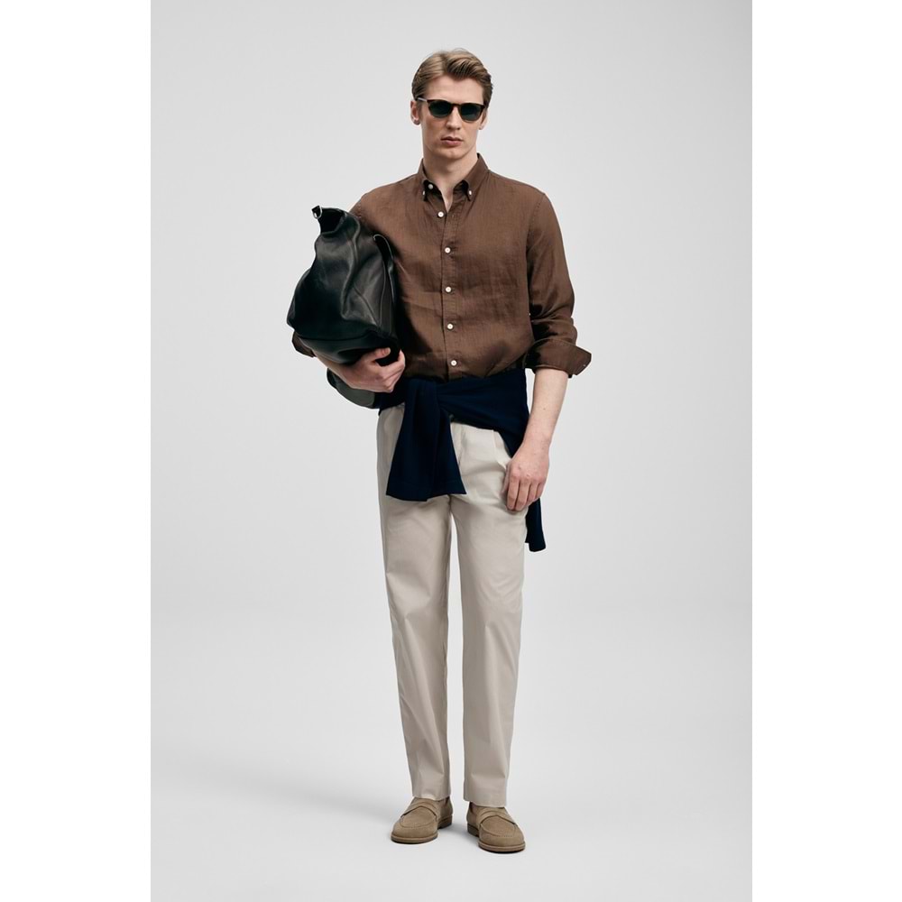 Lufian 111010654 Pitaya Erkek Keten Gömlek Comfort Fit Erkek Gömlek