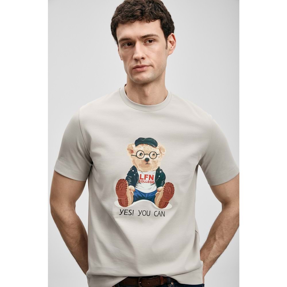 Lufian 111020305 Teddy Modern Grafik T- Shirt Erkek T-Shirt