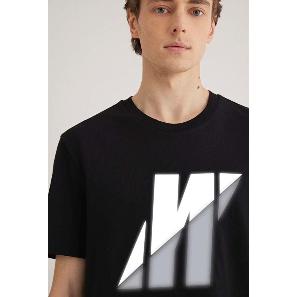 Mavi M0612174-900 Mavi Pro Logo Baskılı Reflektör Detaylı Tişört Erkek T-Shirt