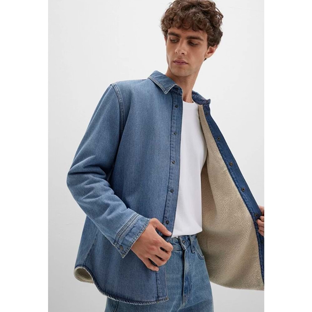 Mavi 0211186-88559 Jeremy Classic Denim Süni Kürklü Indigo Mavisi Erkek Kot Ceket