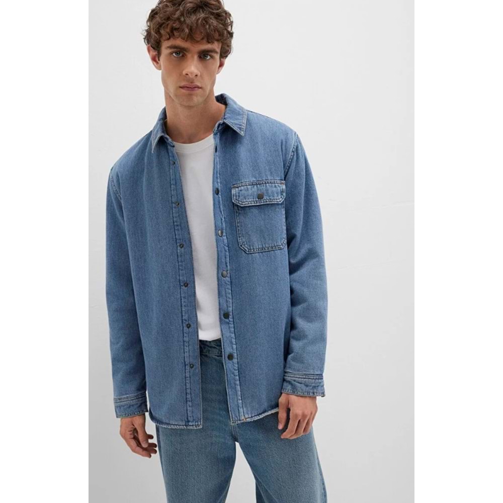 Mavi 0211186-88559 Jeremy Classic Denim Süni Kürklü Indigo Mavisi Erkek Kot Ceket