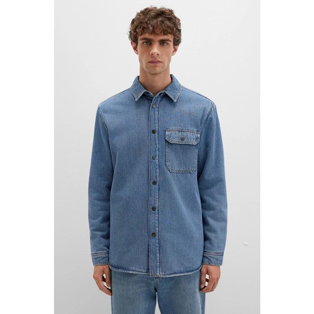 Mavi 0211186-88559 Jeremy Classic Denim Süni Kürklü Indigo Mavisi Erkek Kot Ceket