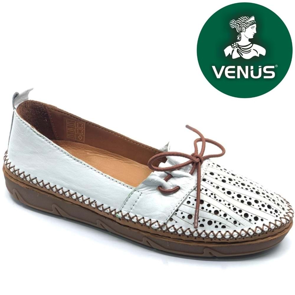 Venüs Brower Hakiki Deri Kadın Babet Ayakkabı