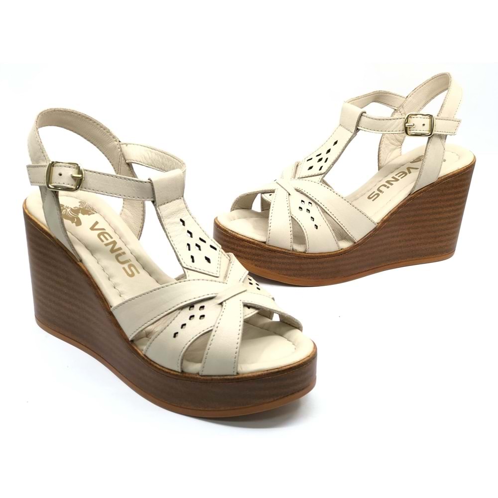 Venüs Ripley Hakiki Deri Comfort Ortopedik Dolgu Taban Kadın Sandalet