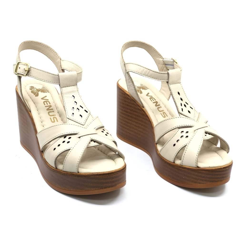 Venüs Ripley Hakiki Deri Comfort Ortopedik Dolgu Taban Kadın Sandalet