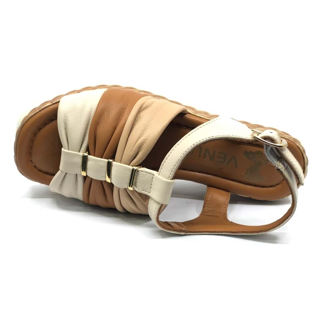 Venüs Vibrur Hakiki Deri Comfort Ortopedik Kadın Sandalet