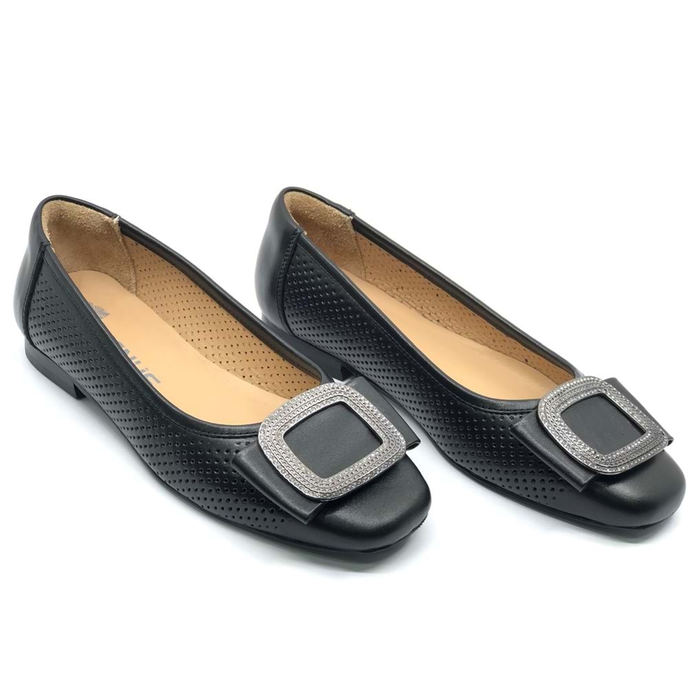 Venüs Pigi Hakiki Deri Kadın Babet Ayakkabı