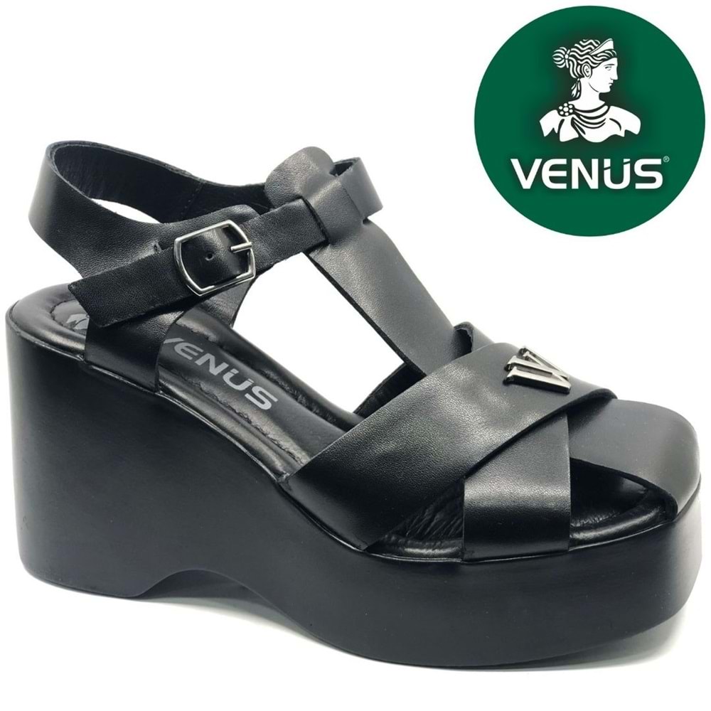 Venüs Ruffer Hakiki Deri Comfort Ortopedik Kadın Sandalet