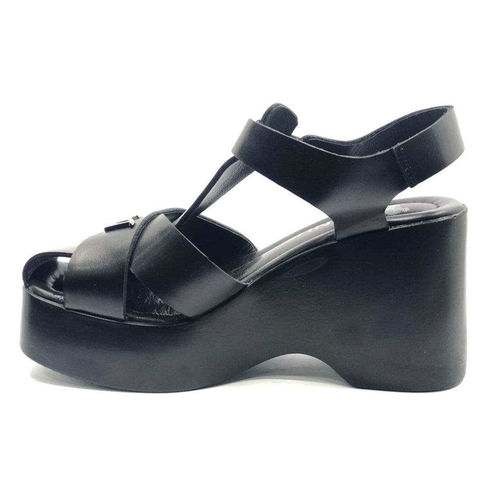 Venüs Ruffer Hakiki Deri Comfort Ortopedik Kadın Sandalet