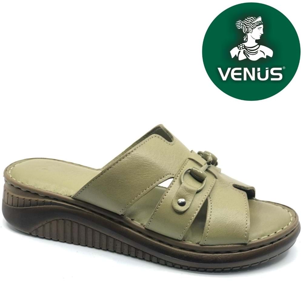 Venüs Roz Hakiki Deri Kadın Terlik