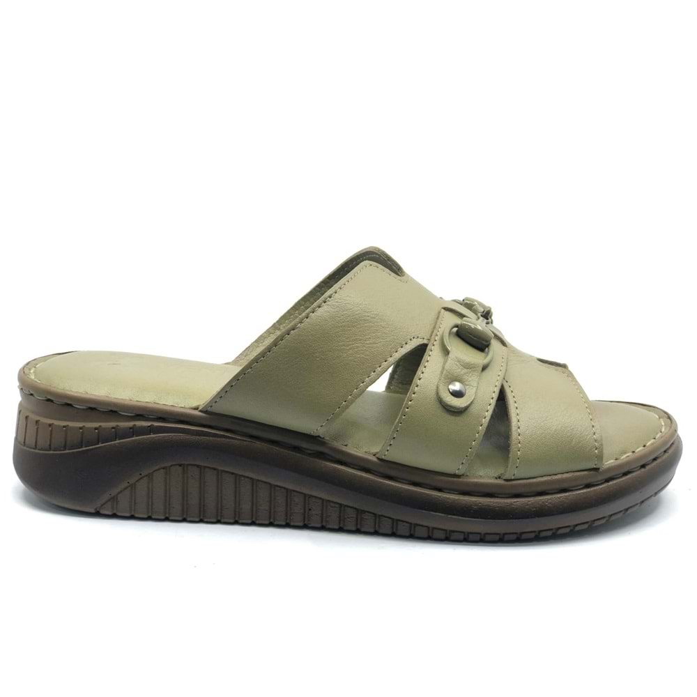 Venüs Roz Hakiki Deri Kadın Terlik