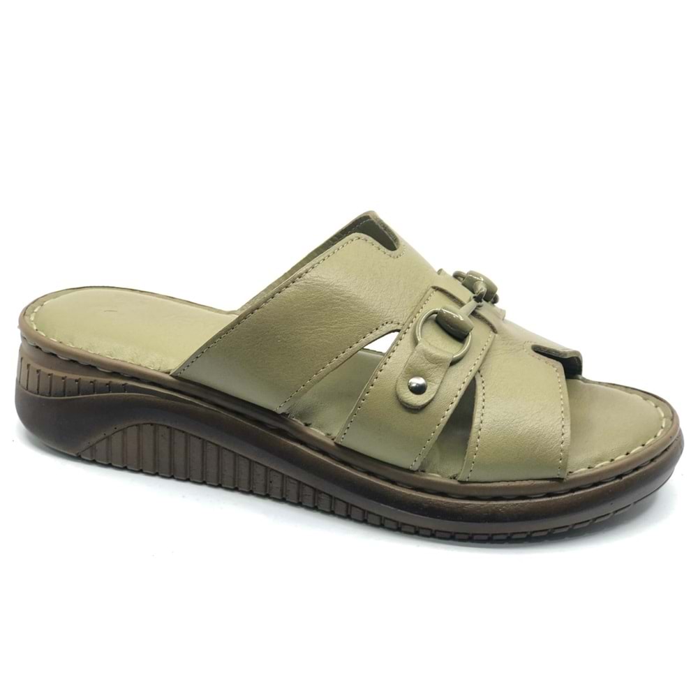 Venüs Roz Hakiki Deri Kadın Terlik