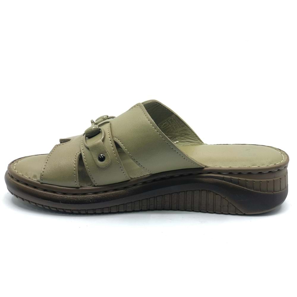 Venüs Roz Hakiki Deri Kadın Terlik