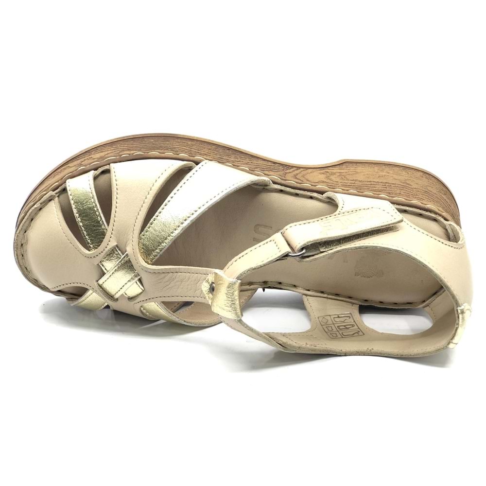 Venüs Çapra Hakiki Deri Comfort Ortopedik Kadın Sandalet