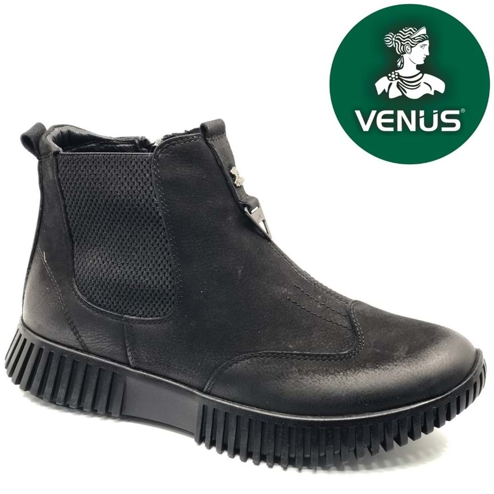 Venüs Turgana Hakiki Deri Düz Kaymaz Taban Ortopedik Kadın Bot