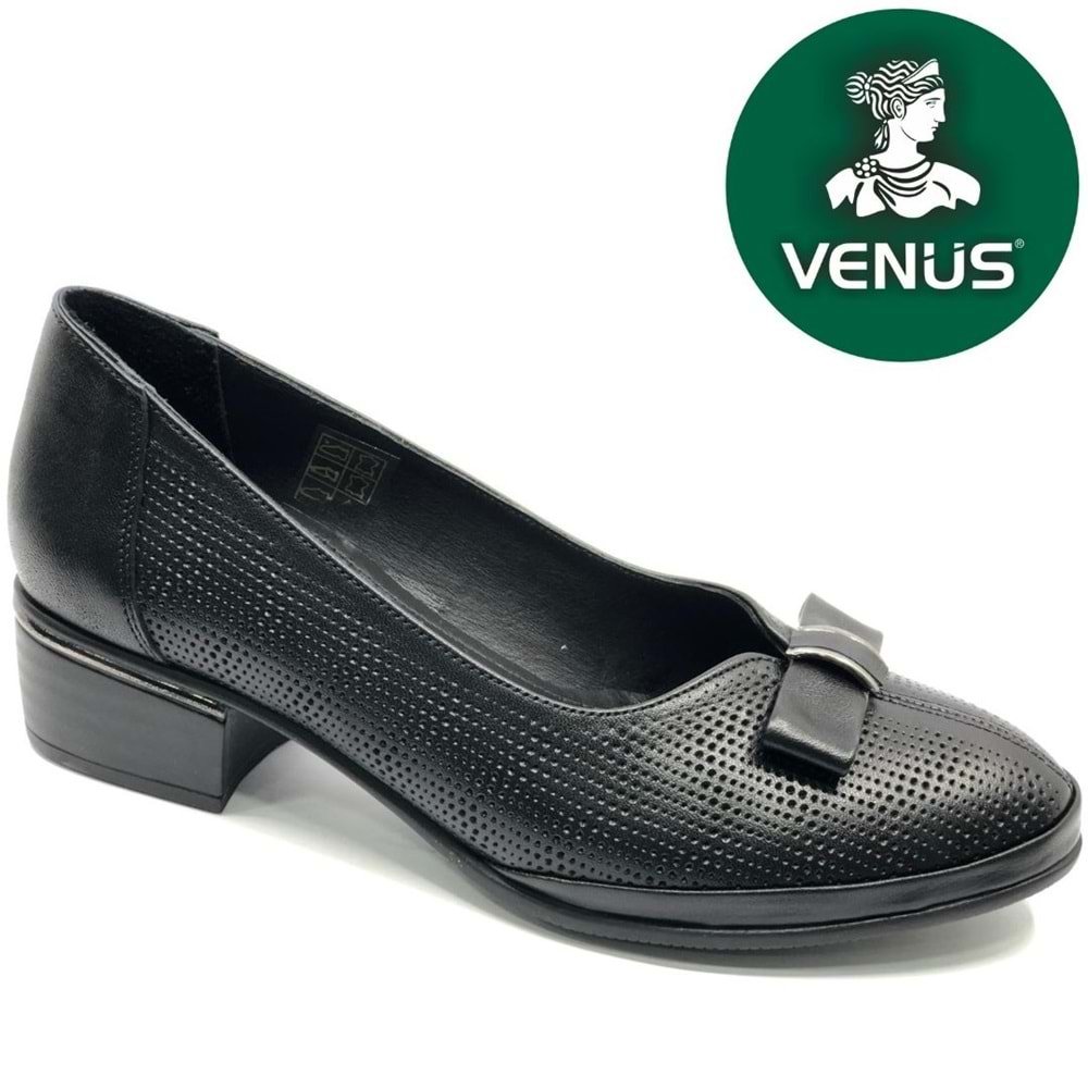 Venüs Mockin Hakiki Deri Kurdela Detaylı Kadın Topuklu Ayakkabı