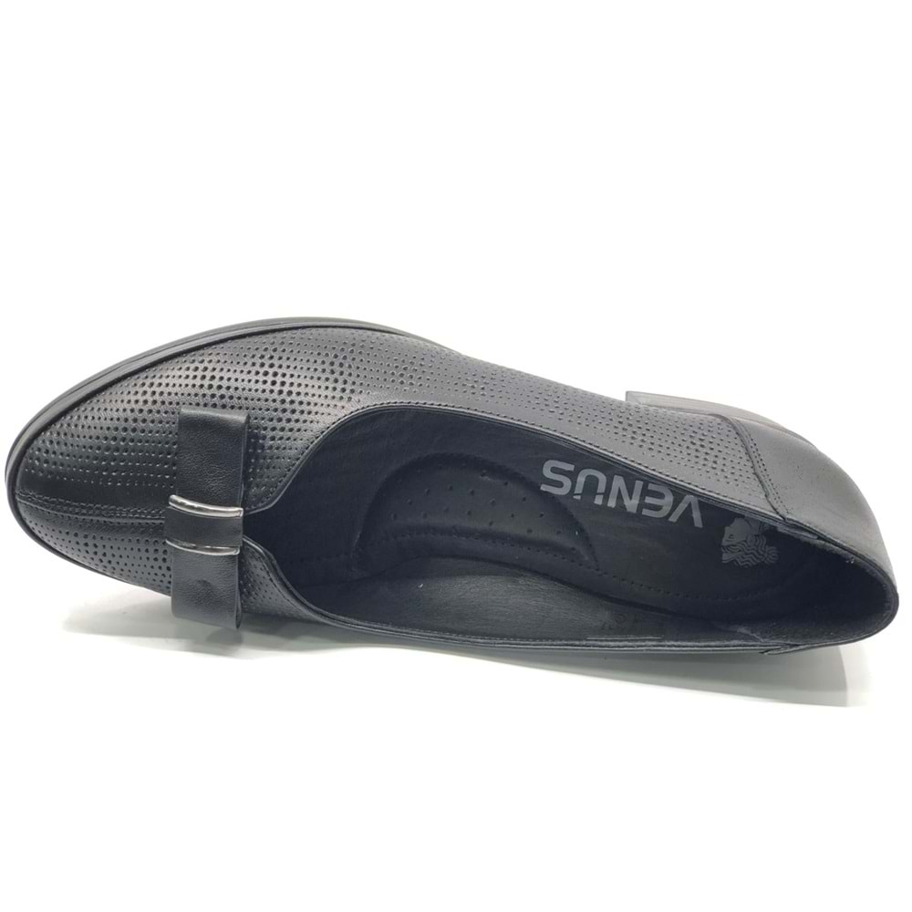 Venüs Mockin Hakiki Deri Kurdela Detaylı Kadın Topuklu Ayakkabı