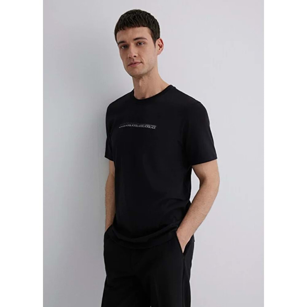 Mavi M0612647-900 Mavi Black Baskılı Tişört Erkek T-Shirt
