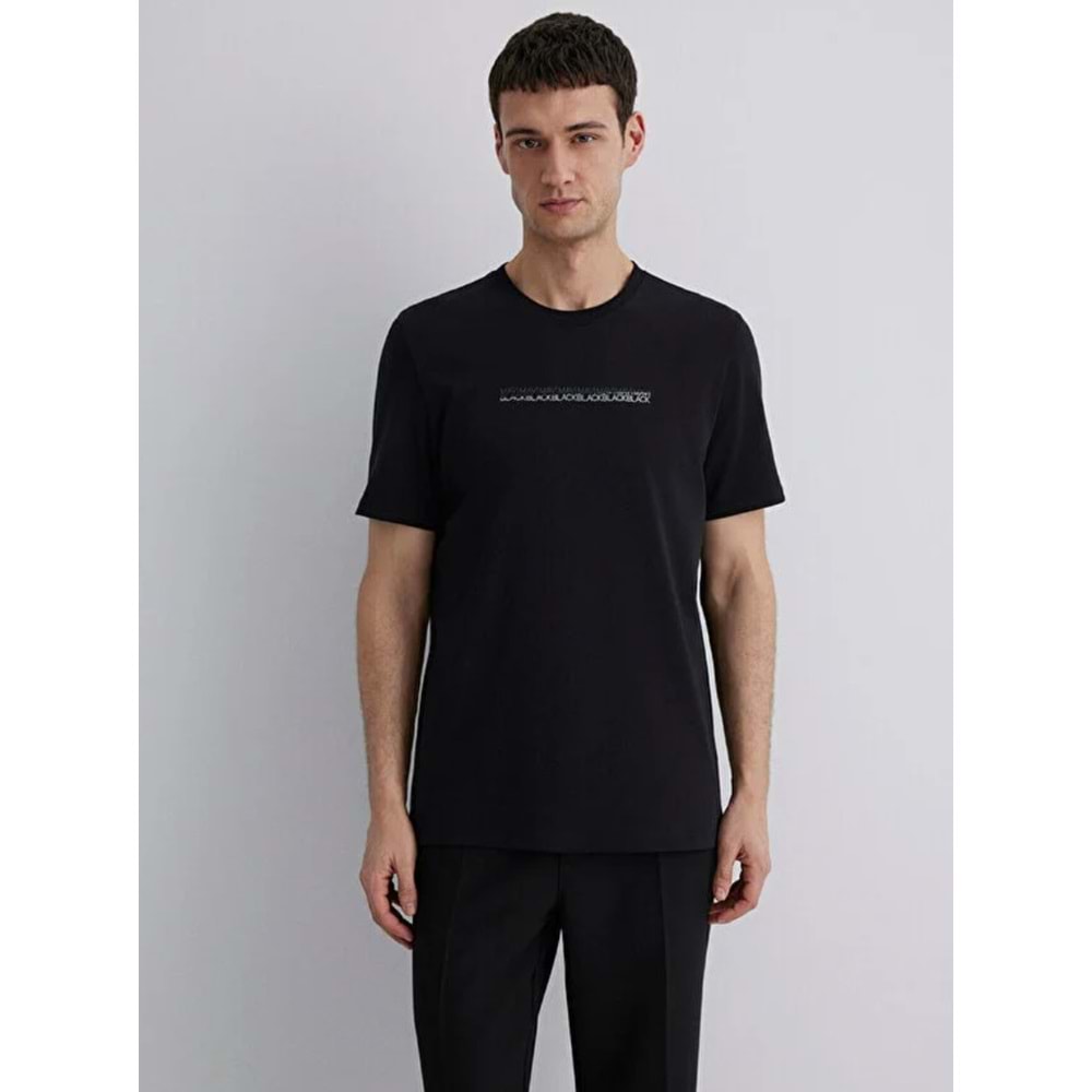 Mavi M0612647-900 Mavi Black Baskılı Tişört Erkek T-Shirt