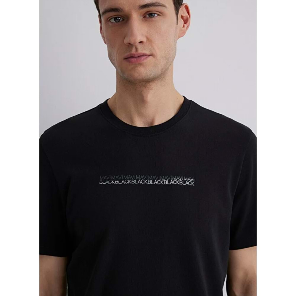 Mavi M0612647-900 Mavi Black Baskılı Tişört Erkek T-Shirt