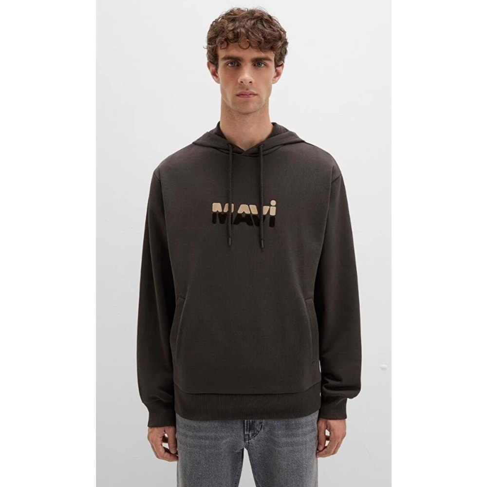 Mavi 0S10395-70219 Logo Baskılı Kapüşonlu Erkek Sweatshirt