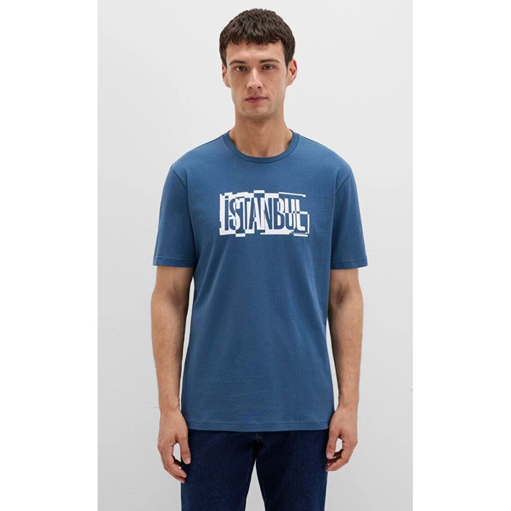 Mavi M0611789-90609 İstanbul Baskılı Tişört Erkek T-Shirt