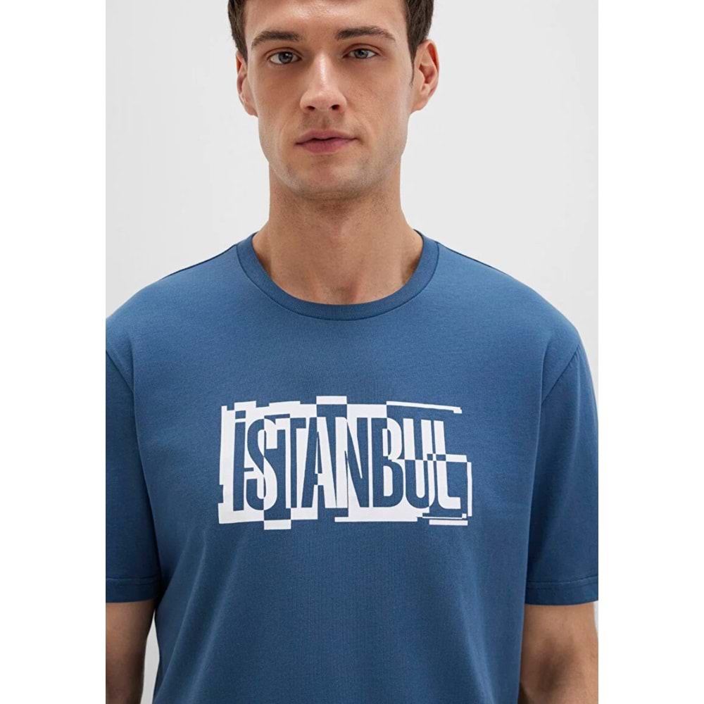 Mavi M0611789-90609 İstanbul Baskılı Tişört Erkek T-Shirt