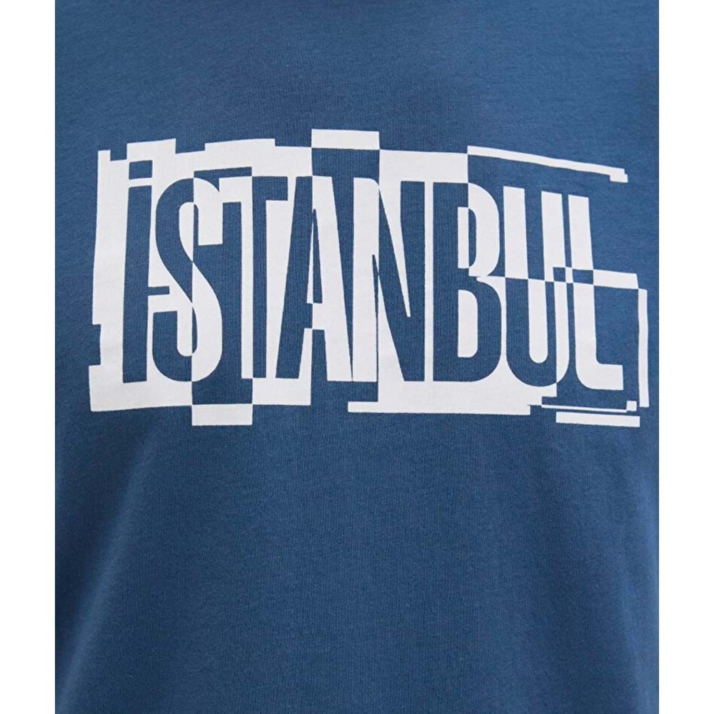 Mavi M0611789-90609 İstanbul Baskılı Tişört Erkek T-Shirt