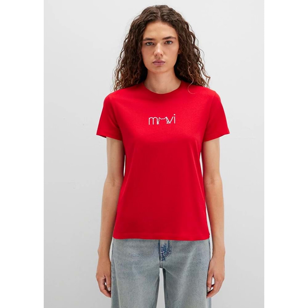 Mavi M1613387-82054 Kedi Baskılı T-Shirt Kadın Tişört