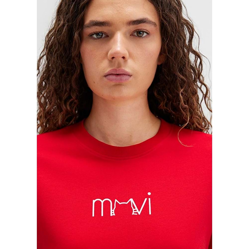 Mavi M1613387-82054 Kedi Baskılı T-Shirt Kadın Tişört