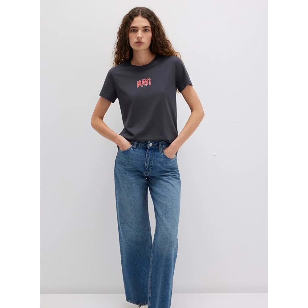 Mavi M1613412-70087 Mavi Logo Baskılı Tişört T-Shirt Kadın Tişört