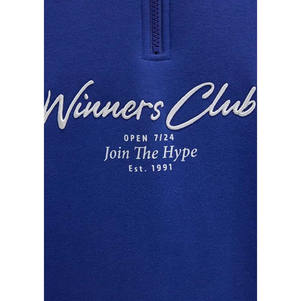 Mavi 0S10488-70695 Winners Club Baskılı Yarım Fermuarlı Sweatshirt