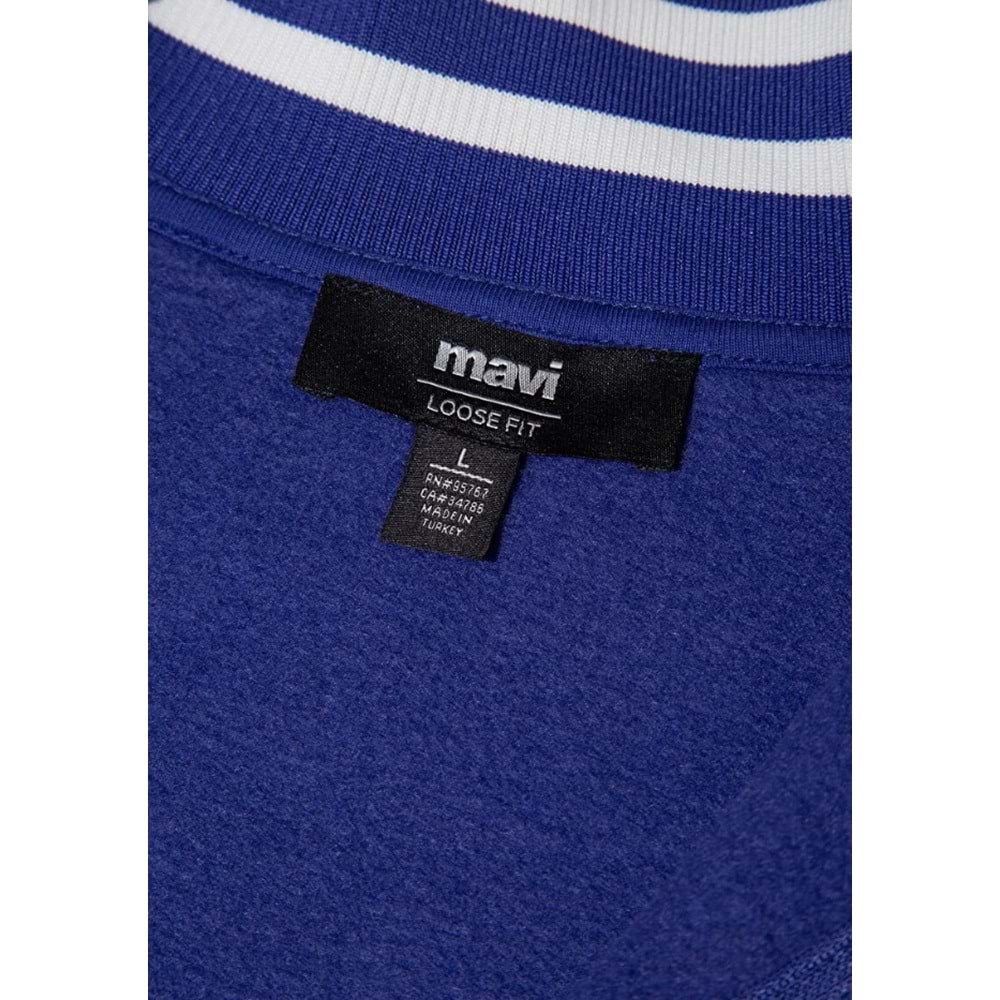 Mavi 0S10488-70695 Winners Club Baskılı Yarım Fermuarlı Sweatshirt