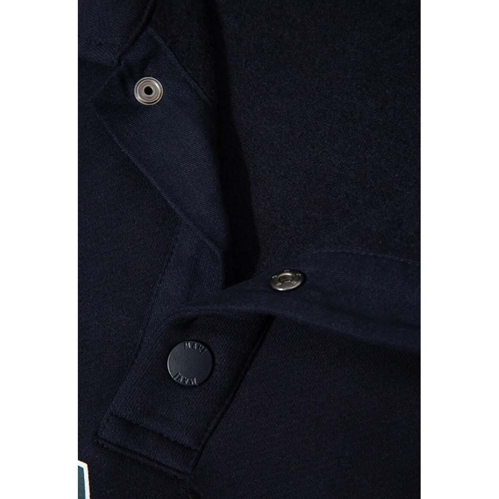 Mavi 0S10494-70490 M Logo Baskılı Yarım Düğmeli Yaka Sweatshirt