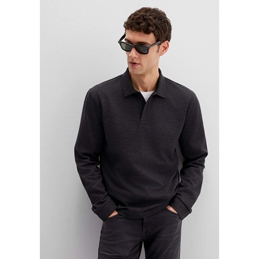 Mavi 0613041-80024 Uzun Kollu İnterlok Tişört Erkek T-Shirt